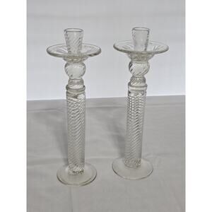 Glass Twist Stem Candlestick Holders Set 13.5" Mexico Everyware Pottery Barn